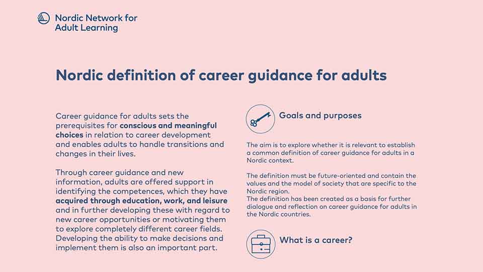Nordic definition of career guidance for adults