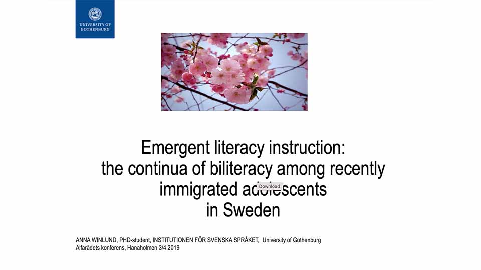 Emergent literacy instruction