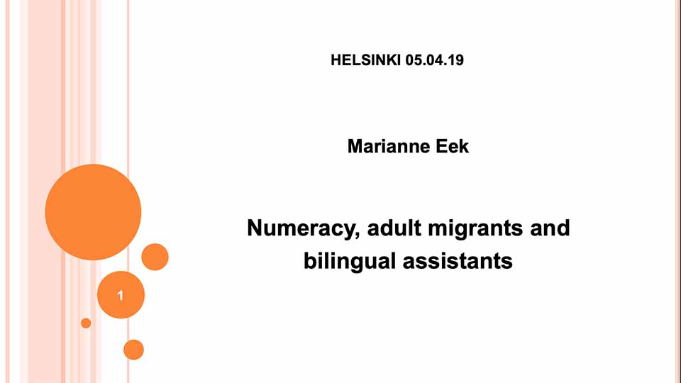 Numeracy, adult migrants and bilingual assistants