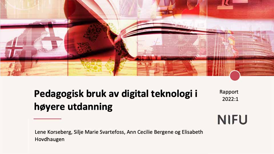 Rapport 2022:1, Nordisk institutt for innovasjon, forskning og utdanning.