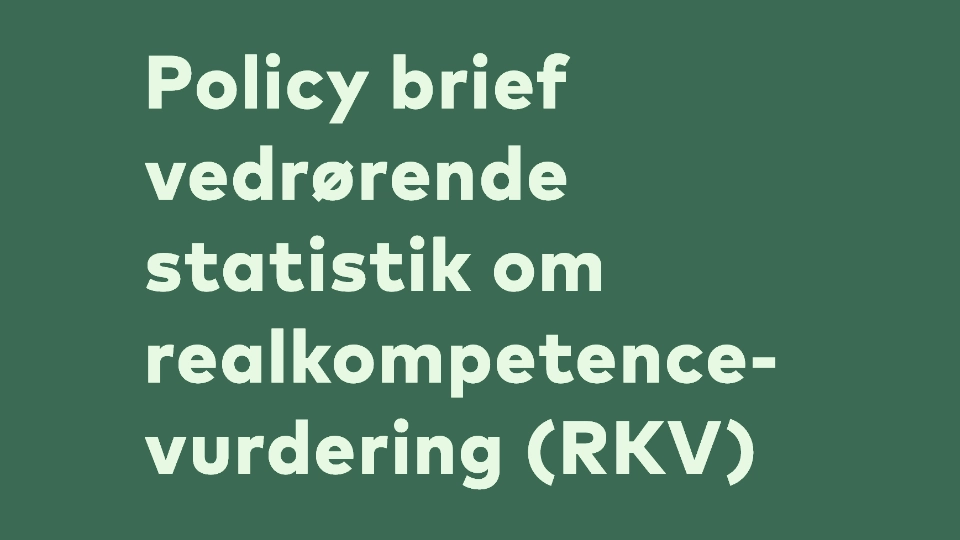 Policy brief vedrørende statistik om realkompetencevurdering (RKV)